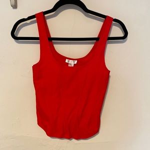 Red bustier tank top with boning